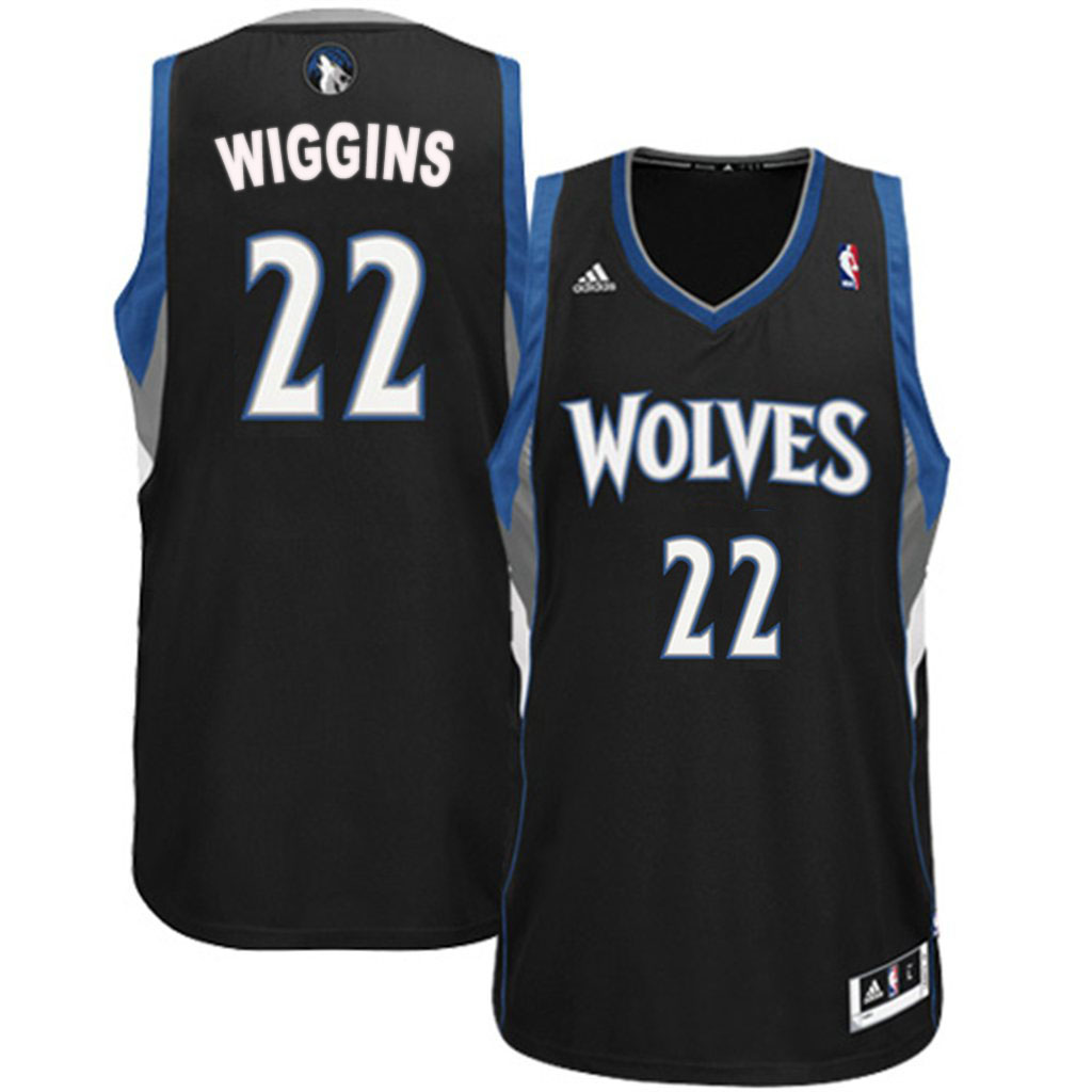 Men's  Timberwolves #22 Andrew Wiggins Alternate Black Jersey